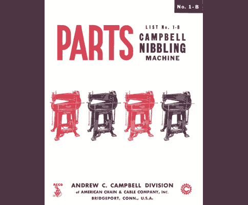 Campbell 1B Nibbling Machine Parts Manual